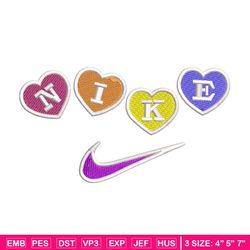 Nike heart embroidery design, Logo embroidery, Nike design, Embroidery shirt, Embroidery file, Digital download