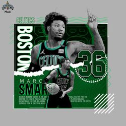 Marcus Smart Basketball Paper Poster Celtics Sublimation PNG Download