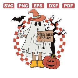 Halloween Need Ride To Salem SVG Ghost and Pumpkin SVG