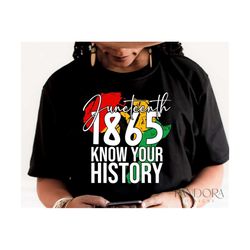 Juneteenth 1865 Know Your History Svg Png, Black History Month, Black Independence, Distressed Sublimation Shirt Design,