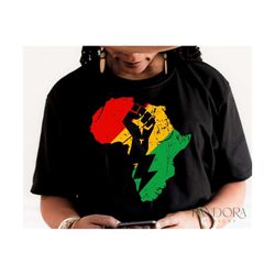 Distressed Africa Map Svg Png, Freedom, Juneteenth, Black History Month, Melanin, Black Women Grunge Sublimation Shirt D