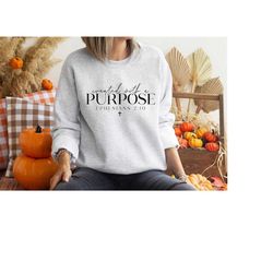 Created With A Purpose Sweatshirt, Christian Sweater. Christian Apparel