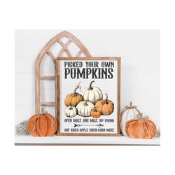 Picked Your Own Pumpkins Png, Farm Fresh Png, Fall - Autumn Sign Png Sublimation Print Shirt Designs, Pumpkin Patch Png,