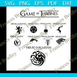 Game Of Thrones Logo Svg, Dany Tagaryen Svg, Dragon Svg, Cricut, Cut File, Silhouette, Decal Svg, Png, Dxf, Eps
