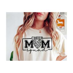 Cheer Mom Squad Svg Png, Cheer Mama Svg Cut, Cheer Shirt Design Cut File Cricut Silhouette Eps Dxf Pdf Iron On Transfer