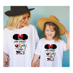 Custom Name First Disney Trip Shirt, Disneyland Family Shirt, Disneyworld Adventure, Disney Matching Family Outfits, Dis