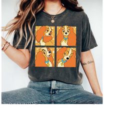 Disney Lady and The Tramp Cute Lady Portrait Boxes Shirt, Disney Lady Shirt, Disneyland Trip Gift, WDW Matching Family S