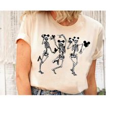 Dancing Skeleton Spooky Season Halloween T-Shirt, Halloween Skeleton Tee, WDW Disneyland Halloween Party Matching Family