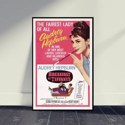Breakfast at Tiffany's Movie Poster Wall Art, Room Decor, Living Room Decor, Art Poster For Gift, Beautiful Movie Print,
