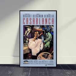 Casablanca Movie Poster Print, Wall Art, Room Decor, Home Decor, Art Poster For Gift, Living Room Decor, Vintage Film Ar