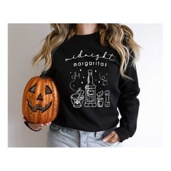 midnight margaritas sweatshirt gift for witch lover, margarita hoodie, halloween witchy sweater, tequila lovers sweat, h