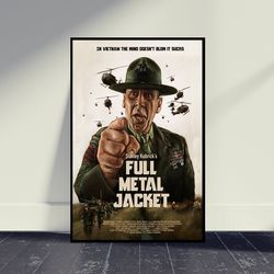Full Metal Jacket Movie Poster Movie Print, Wall Art, Room Decor, Home Decor, Art Poster For Gift, Vintage Movie Poster