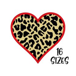 heart applique design, heart machine embroidery, valentine's day, 16 sizes, digital download