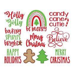 Christmas Embroidery Designs, MACHINE EMBROIDERY, Holiday Embroidery, Be Merry, Believe, Digital Download, 10 Designs, 4
