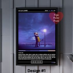 La La Land Poster, 4 Different Print, Modern Movie Poster Gift, Poster Wall Decor, Movie Posters Art, Romance Movie Post
