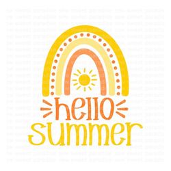 Summer Rainbow SVG, Hello Sunshine SVG, Hello Summer SVG, Digital Download, Cut File, Sublimation, Clip Art (svg/png/dxf