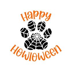 Happy Howloween SVG, Dog Bandana SVG, Paw Print, Halloween SVG, Spiderweb, Digital Download, Cut File, Sublimation (svg/