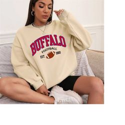 Buffalo Football Sweatshirt, Buffalo Bill  Shirt, Vintage Buffalo Football Crewneck, Buffalo Bill Sweatshirt,Cute Buffal