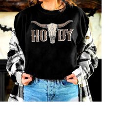 Boho Cow Skull Shirt, Howdy Shirt, Wild West Shirt, Western Graphic Tee, Cowgirl Shirt,Bull Skull Shirt,Southwest Shirt,