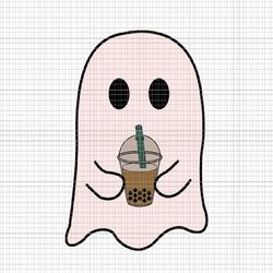 Cute Little Ghost Ice Coffee Halloween Spooky Season Svg, Ghost Ice Coffee Svg, Ghost Halloween Svg, Halloween Svg, Ghos