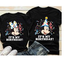 Disney Mickey Mouse Minnie Mouse Big Head It's My Birthday Custom Birthday Shirt  ,Birthday Boy Girls Shirt