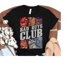 Disney Villains Bad Guys Club Group Portrait Retro T-Shirt,Disneyland Trip Shirt Unisex Adult T-shirt Kid Shirt Toddler