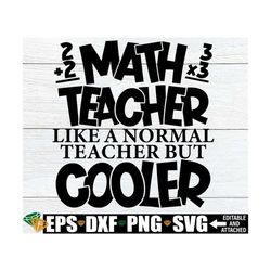 Math Teacher Like A Normal Teacher But Cooler, Funny Math Teacher Shirt svg, Math Teacher Appreciation Gift svg, Math Te