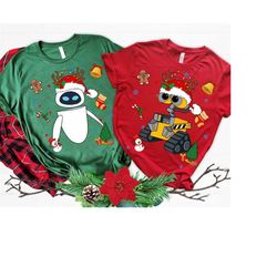 Disney Wall-E and Eve Christmas Costume Shirt, Custom Disney Family Christmas Matching Shirt, Personalized Disneyland Ch