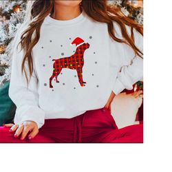 santa boxer christmas light sweatshirt, boxer christmas shirt, boxer mom shirt, boxer lover gift, dog mom gift, dog dad
