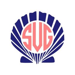 Seashell SVG, Sea Shell Monogram Frame SVG, Beach SVG, Digital Download, Cut File, Sublimation, Clip Art (includes svg/d
