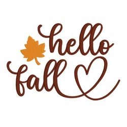 Hello Fall Embroidery Design, MACHINE EMBROIDERY, Happy Fall, Fall Leaf, Love Fall, Digital Download, 4x4, 5x7, 6x10, 7x