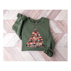 Dog Christmas Tree Sweatshirt, Christmas Dog Sweater, Merry Woofmas Sweatshirt, Christmas Dog Sweatshirt, Retro Christma