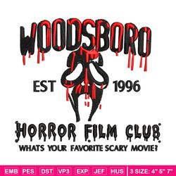 Woodsboro embroidery design, Horror film embroidery, Emb design, Embroidery shirt, Embroidery file, Digital download