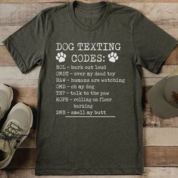 dog texting codes tee
