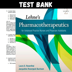 Latest 2023 Lehne's Pharmacotherapeutics for Advanced Practice Nurses and Physician 2nd Edition By Laura Test bank | All Chapters