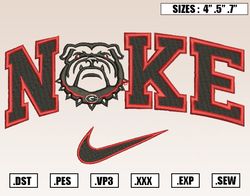 Nike x Georgia Bulldogs Mascot Embroidery Designs, NCAA Embroidery Design File Instant Download