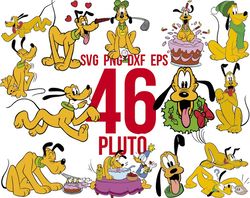 Pluto Svg png Bundle, Pluto svg, Pluto Dog svg, Pluto svg Clipart, Pluto Cartoon Svg