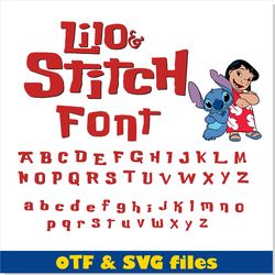 Lilo and Stitch Font OTF, Lilo Stitch Font SVG, Lilo and Stitch letters svg Cricut, Disney Fonts, Cartoon Fonts