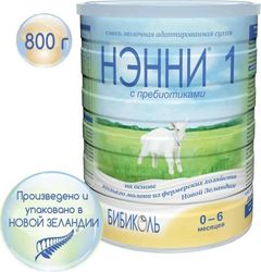 Bibikol Nanny milk mixture with prebiotics 1, from birth, based on goat's milk, 800 g (28.22 oz). Free shipping!