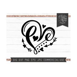 Valentine SVG Cut File, Love SVG Word, Valentine's Day Svg for Cricut, Silhouette, Instant Download, Love Heart Hand Let