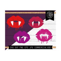 Vampire Lips SVG Cut Files for Cricut, Lips with Fangs, Vampire Svg, Halloween Lips Svg Designs, Dripping Lips, Vampire