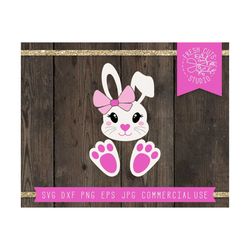 Easter Girl Bunny SVG, Easter SVG File, Bunny Rabbit SVG Cut File, Instant Download, Bunny Svg for Cricut, Silhouette, B