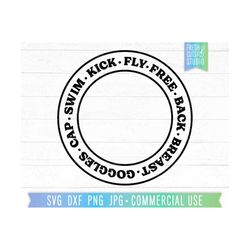 Swim Monogram Frame SVG Swimmer Cut File Cricut, Gift for Swimmer, SVG for Swim Team, Tumbler Design, Fly Free Back Brea