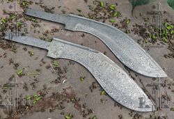 Damascus Steel Blank Blade Knife For Knife Making Supplies, Custom Handmade Blank Blades