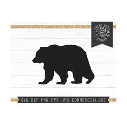 bear svg silhouette, grizzly bear svg, black bear svg, brown bear svg, cute bear silhouette, instant download digital de