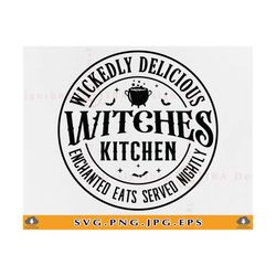 Witches Kitchen SVG, Vintage Halloween Sign SVG, Farmhouse Halloween Svg, Halloween Decor Svg,Halloween Gifts,Cut Files