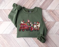 Farm Animals Christmas Sweatshirt, Christmas Farm Animals Truck Shirt, Christmas Animals Sweater, Country Christmas T-Sh