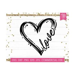 Love SVG Hand Drawn Heart svg Cut file for Cricut, Happy Valentines Day svg, Wedding Love Word svg, dxf png, Heart svg,
