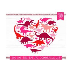 Valentine Dinosaur Heart SVG, Valentines Day Shirt svg, Boy Valentine, T Rex PNG Sublimation Design, Valentine Dinosaur