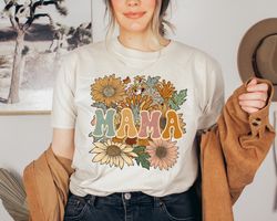 Mama Flowers Shirt, Flower T-shirt,  Retro Mom T-shirt, Mothers Day T-shirt, Mothers day Women T-shirt, Wildflower Mom T